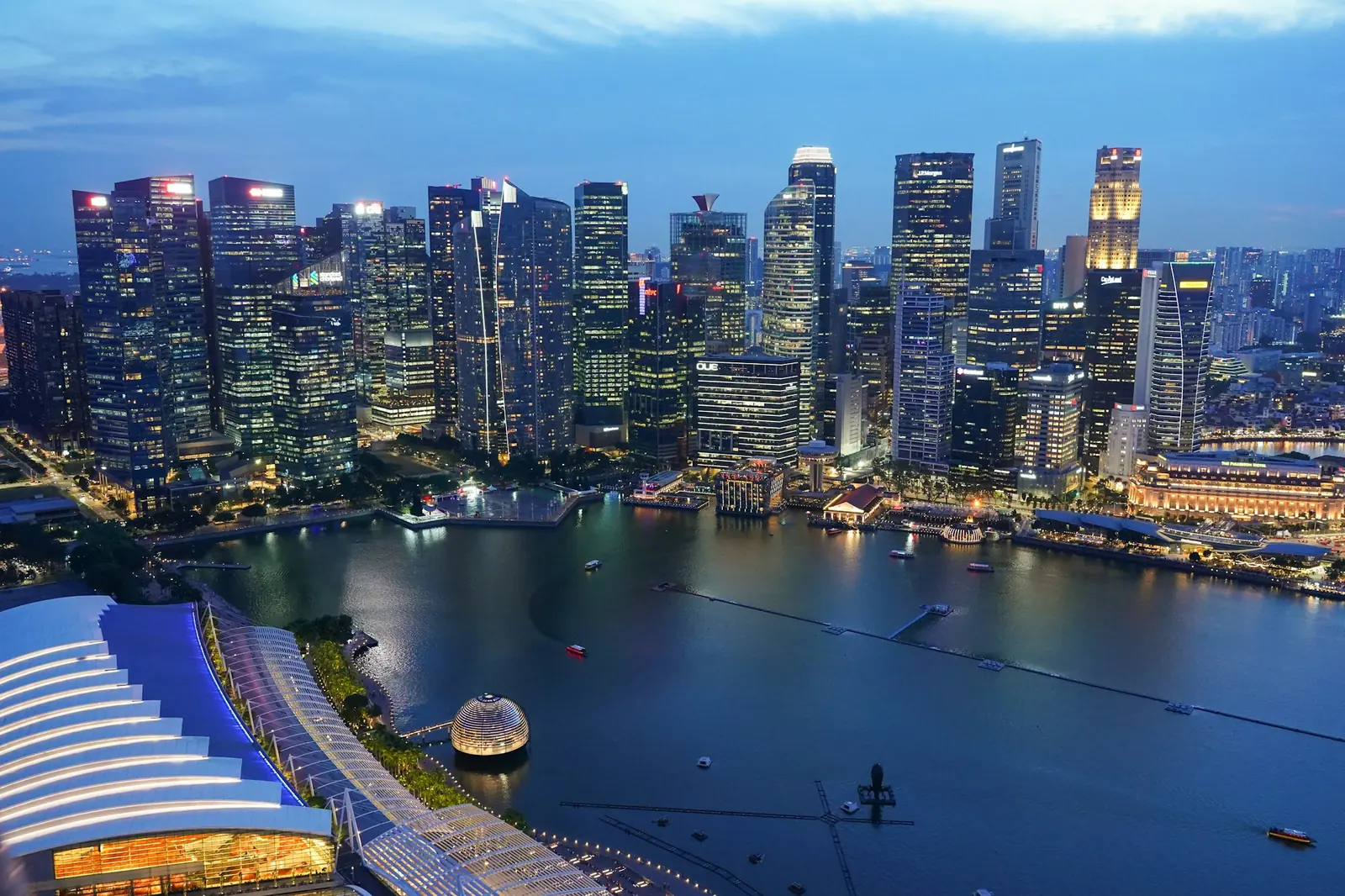 Singapore at night from above