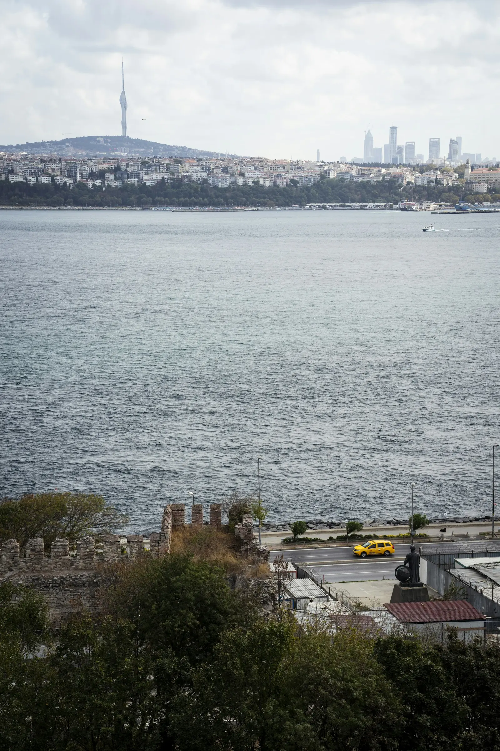 The Istanbul skyline over the sea