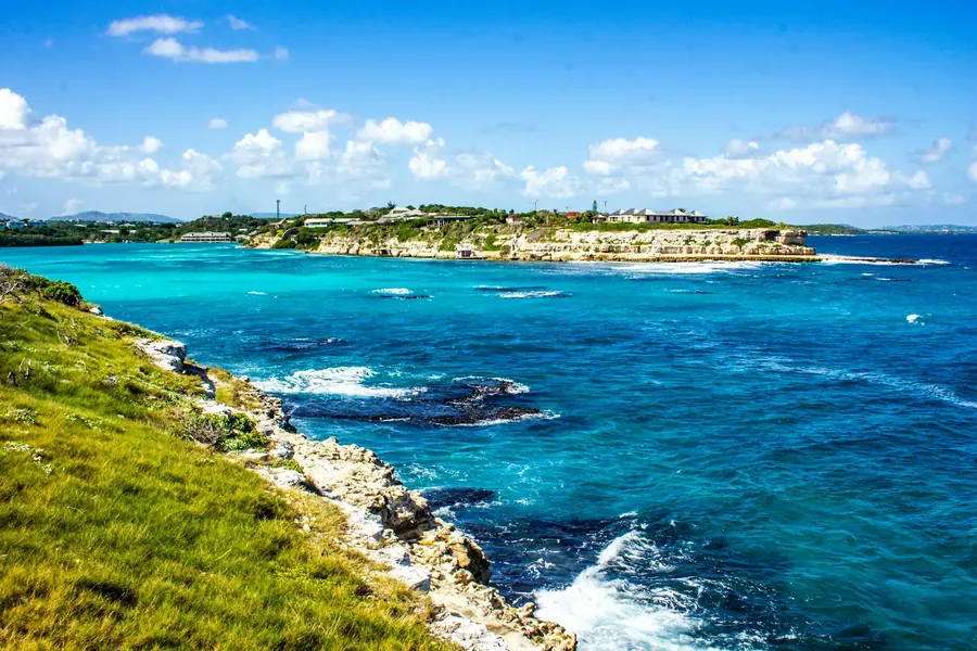 Turquoise Caribbean sea meeting the coastline